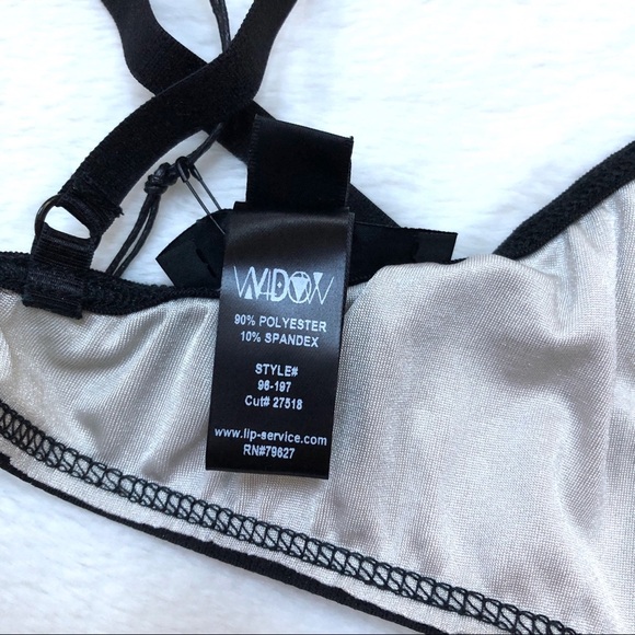NWT Dolls Kill House of Widow Slinky Spandex Tri Bra in Off White - Picture 11 of 12